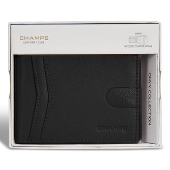 Portefeuille Champs Onyx Leather Access Center Wing
