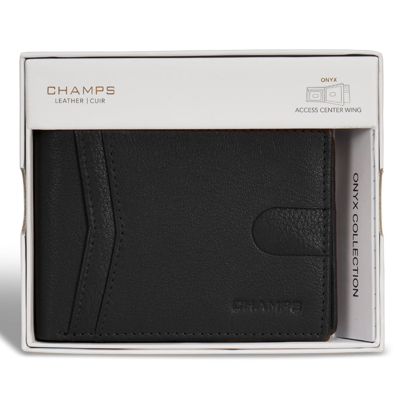 Portefeuille Champs Onyx Leather Access Center Wing