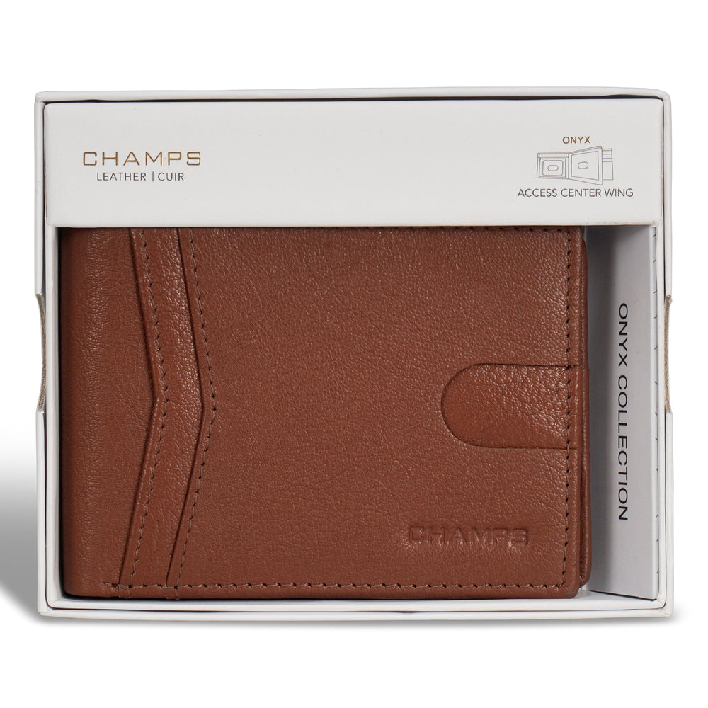 Champs Onyx Leather Access Center Wing Wallet