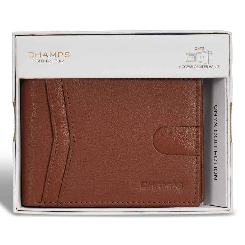 Portefeuille Champs Onyx Leather Access Center Wing