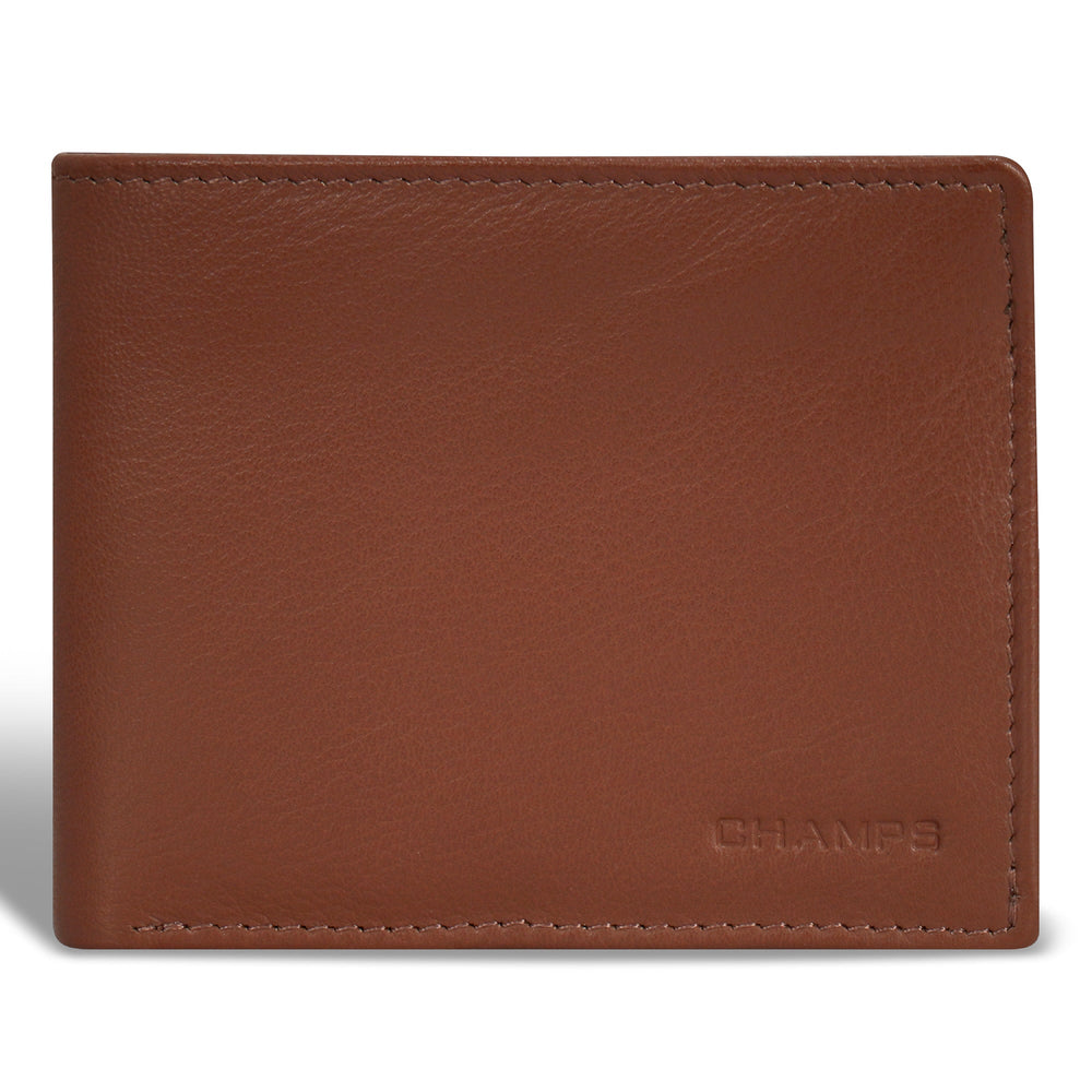 Champs Onyx Leather Zip Bi-Fold Wallet