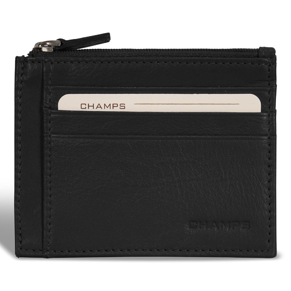 Champs Onyx Étui à cartes zippé en cuir
