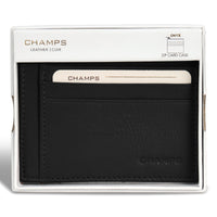 Champs Onyx Étui à cartes zippé en cuir