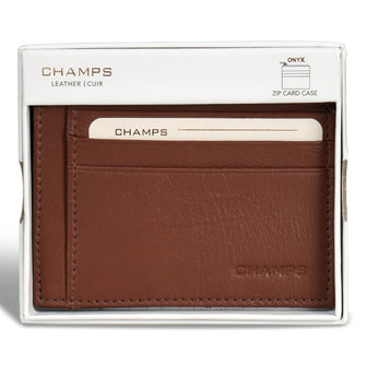 Champs Onyx Étui à cartes zippé en cuir