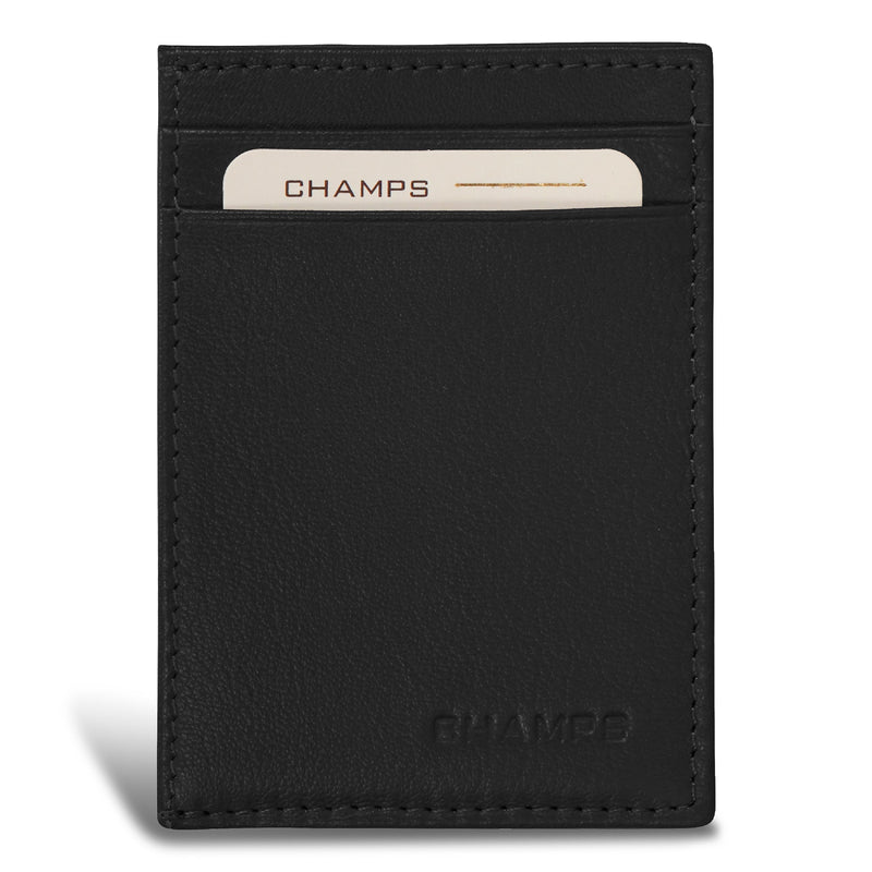 Porte-cartes hybride Champs en cuir Onyx Mag