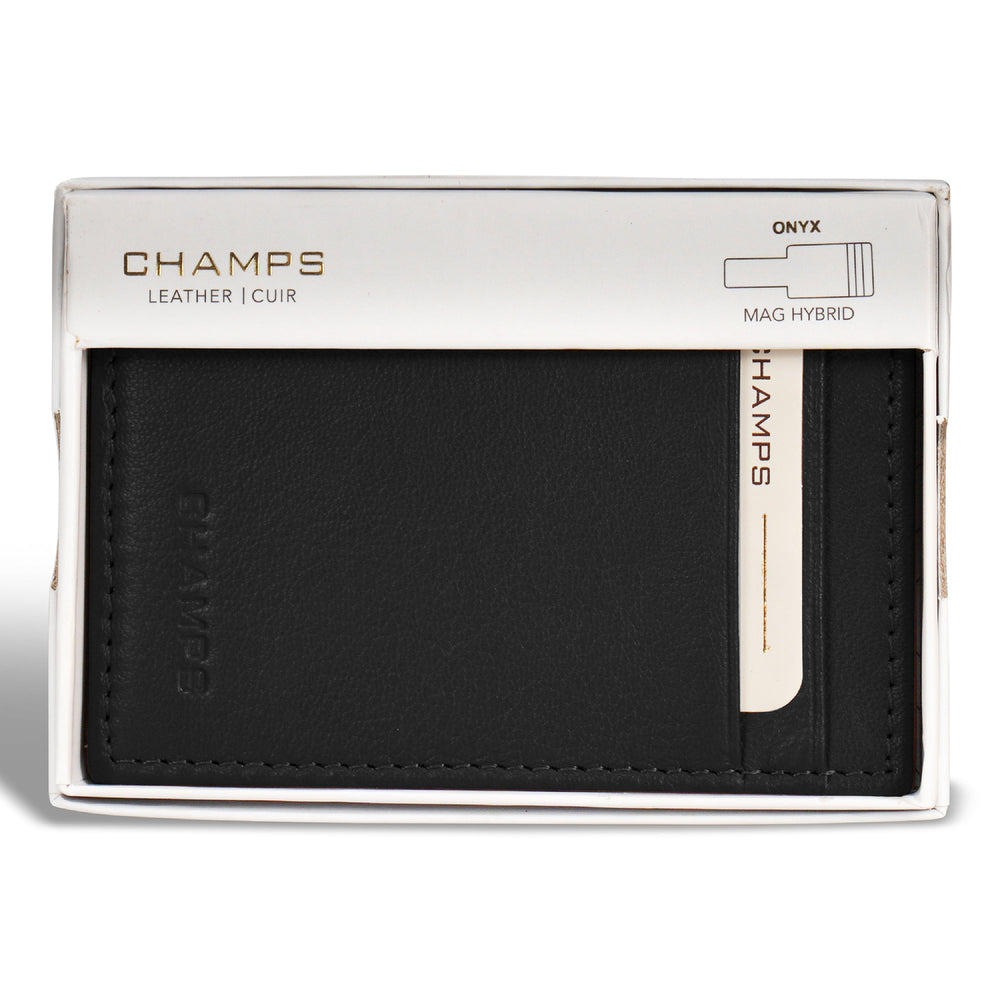 Champs Onyx Leather Mag Hybrid Card Holder