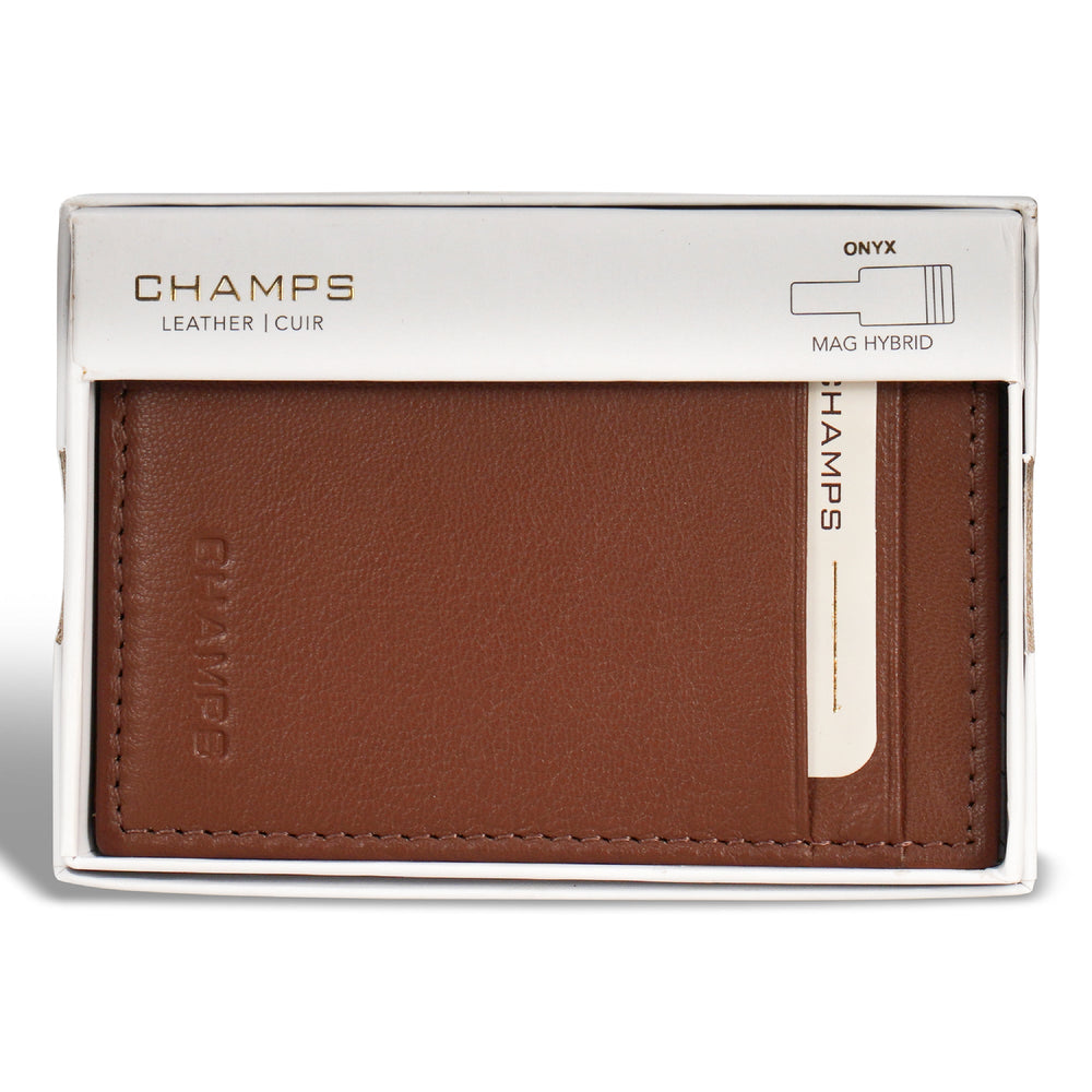Champs Onyx Leather Mag Hybrid Card Holder