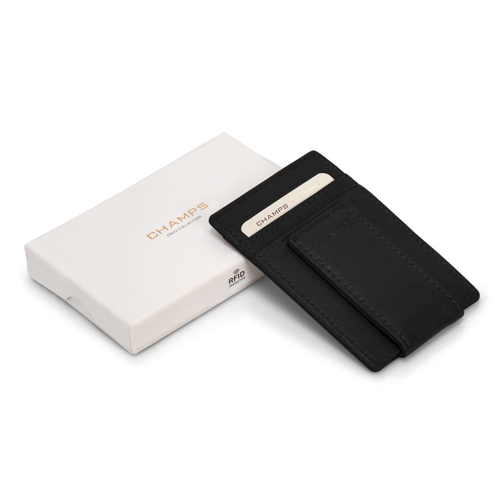 Champs Onyx Leather Mag Card Case
