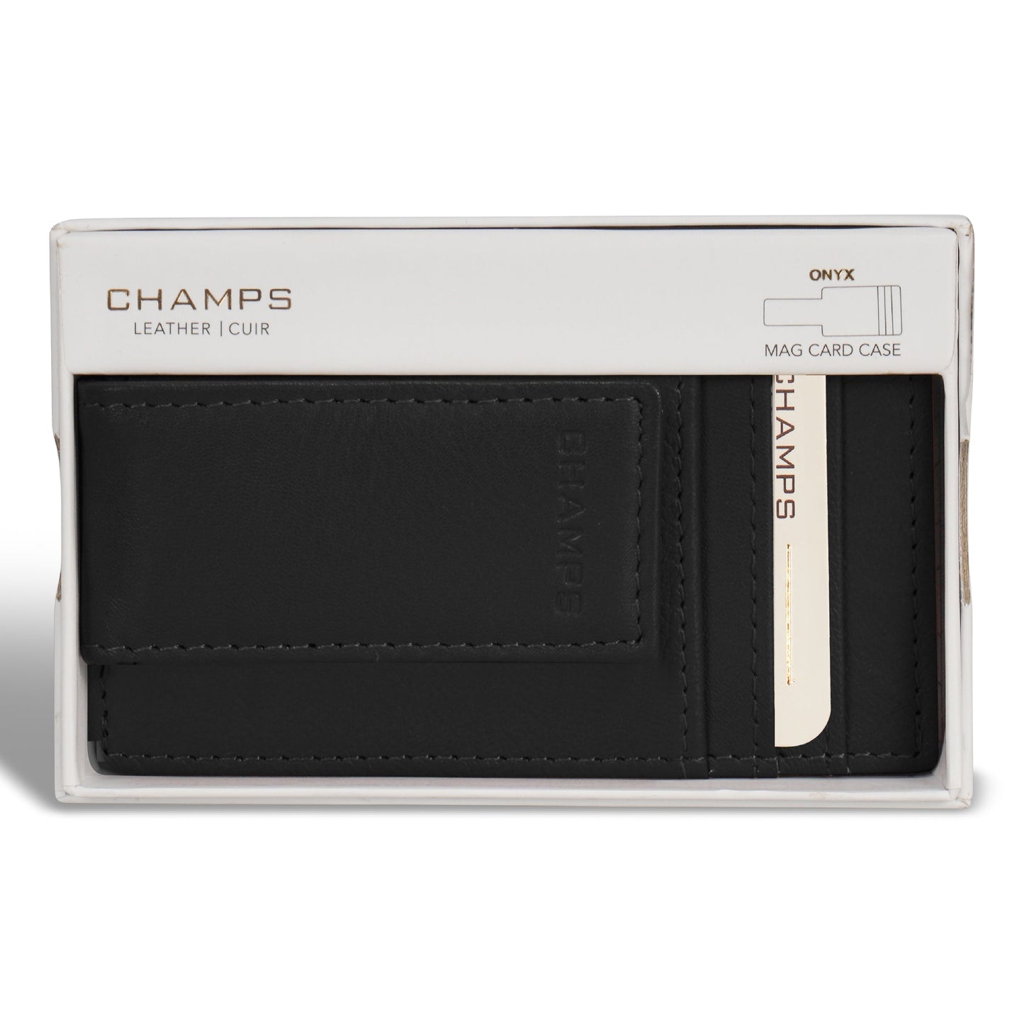 Champs Onyx Leather Mag Card Case