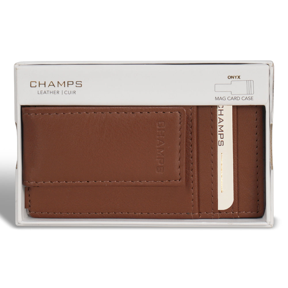 Champs Onyx Leather Mag Card Case