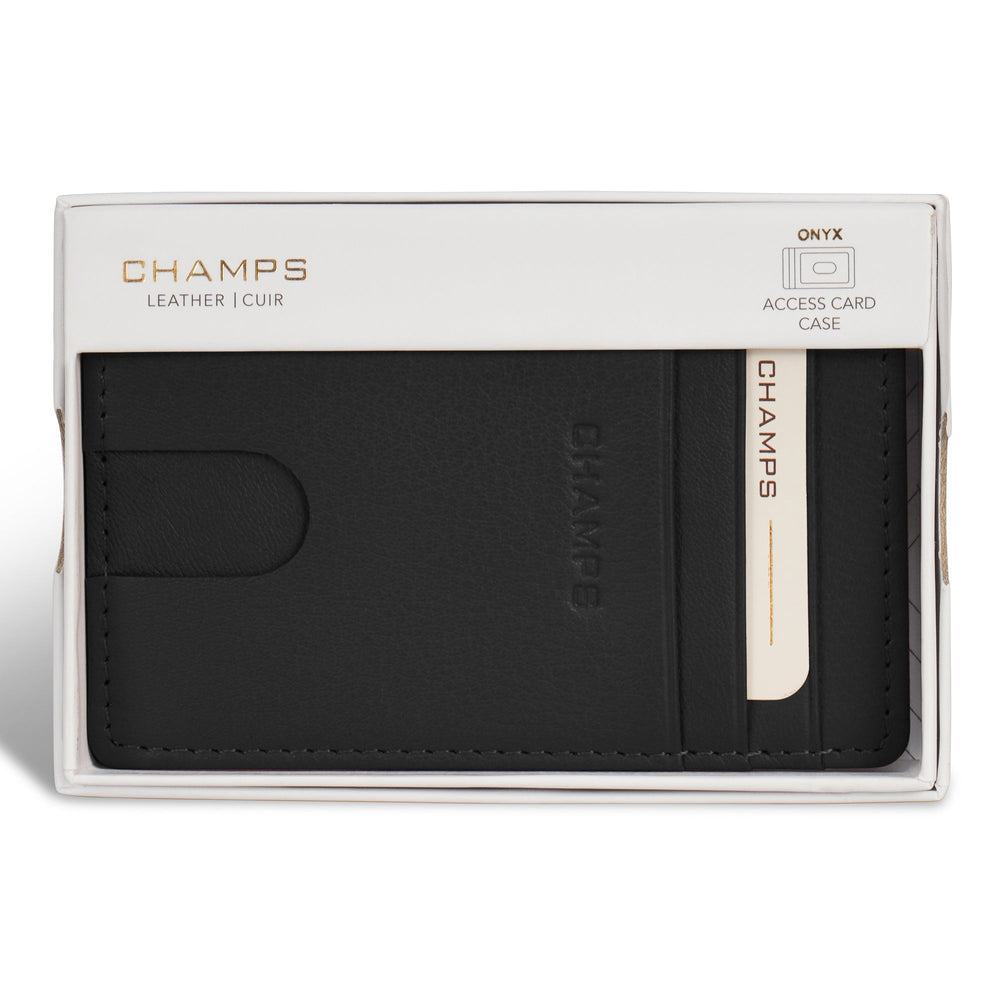 Champs Onyx Leather Access Card Case