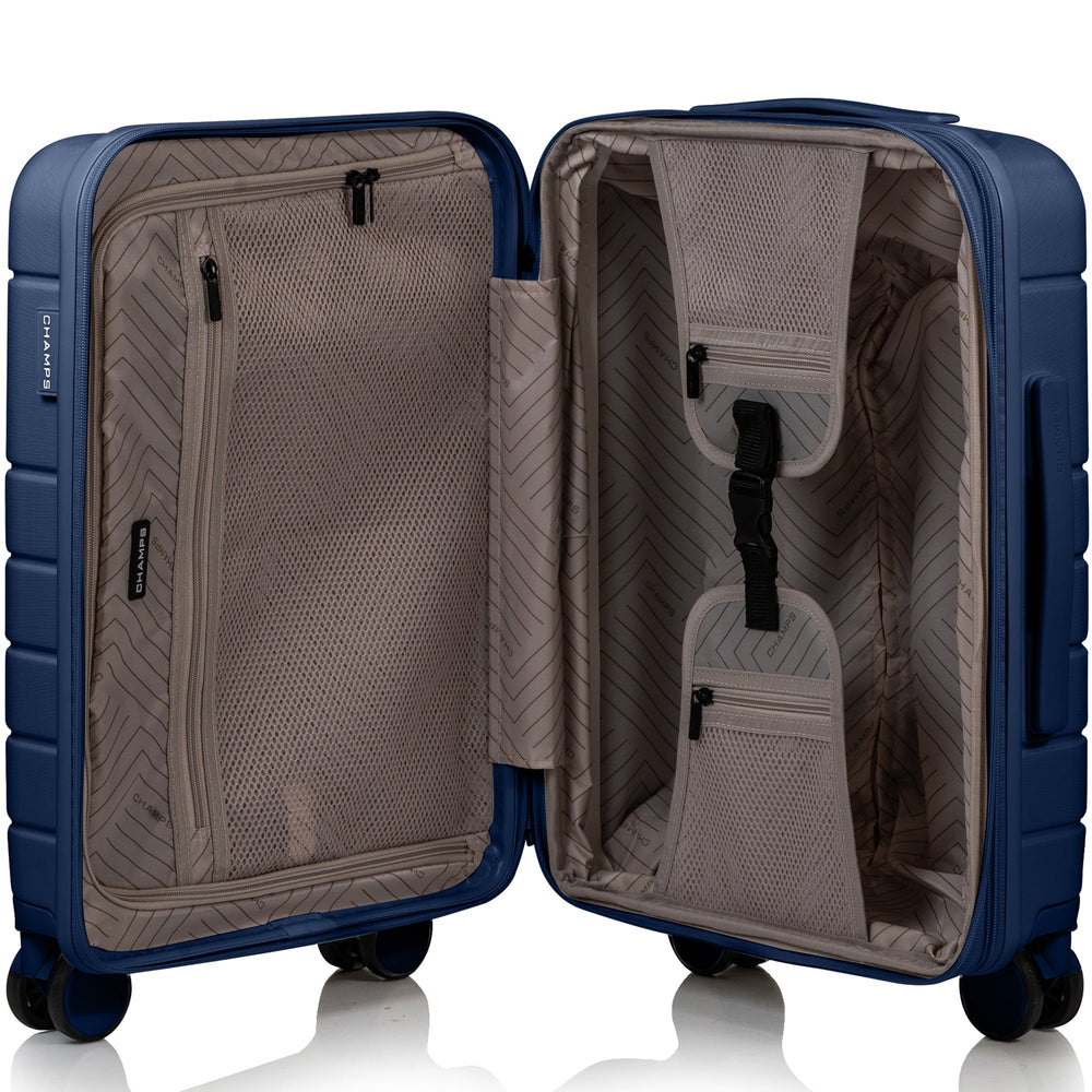 Champs Linen 3-Piece Luggage Set