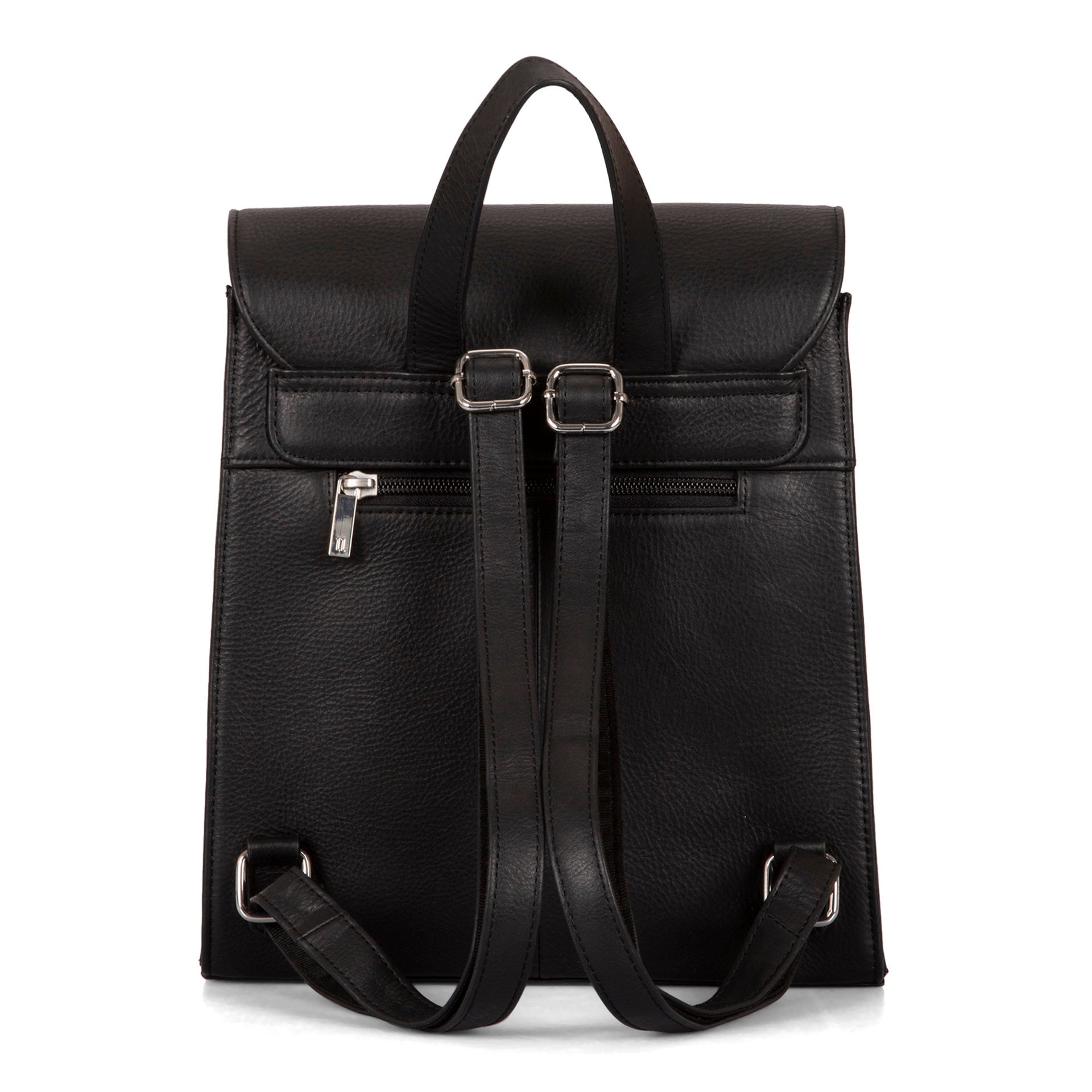 Black leather shop fashion backpack