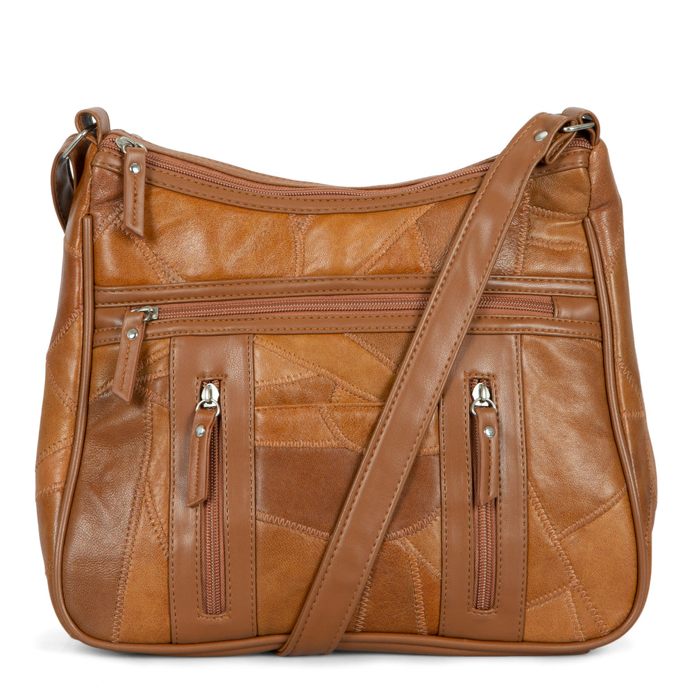 RFID Patch Leather Crossbody - Bentley