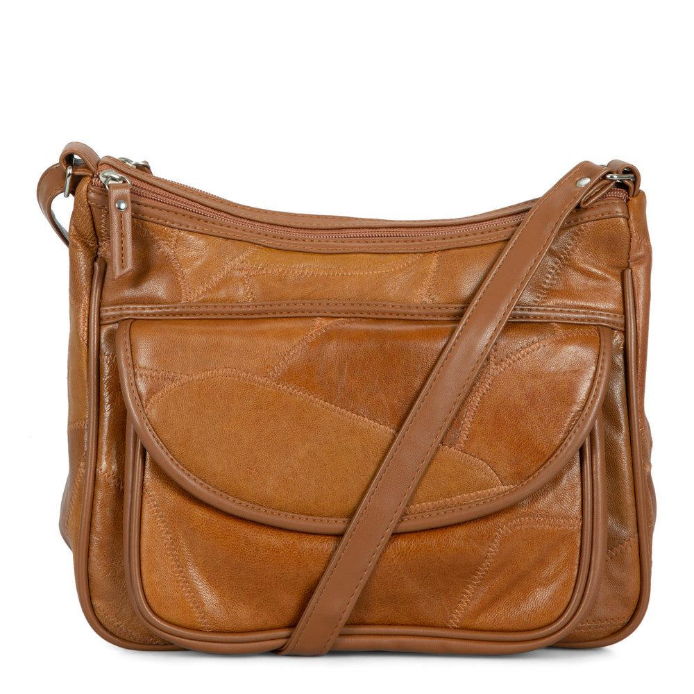 RFID Patch Leather Flap Crossbody - Bentley