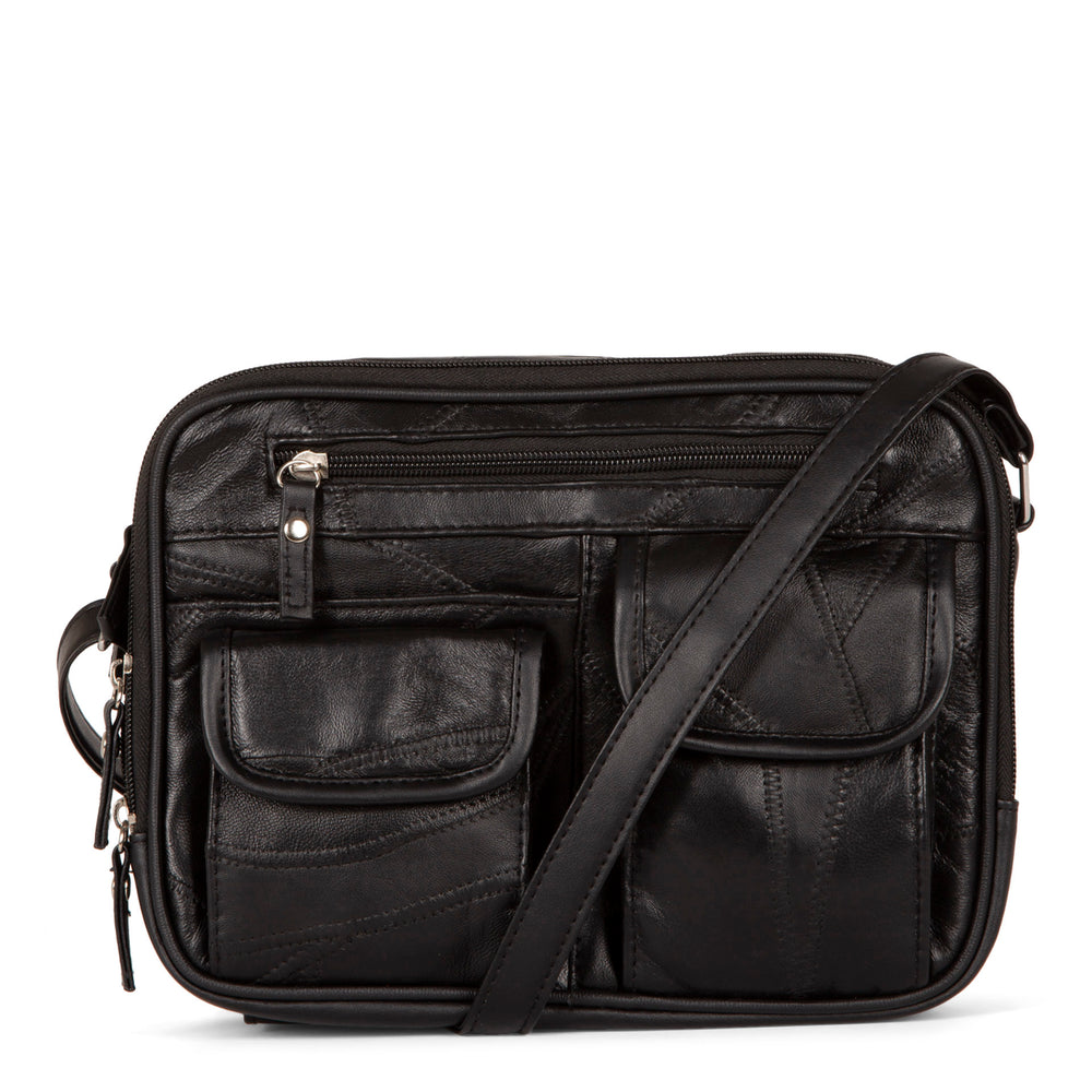 RFID Patch Leather Crossbody - Bentley