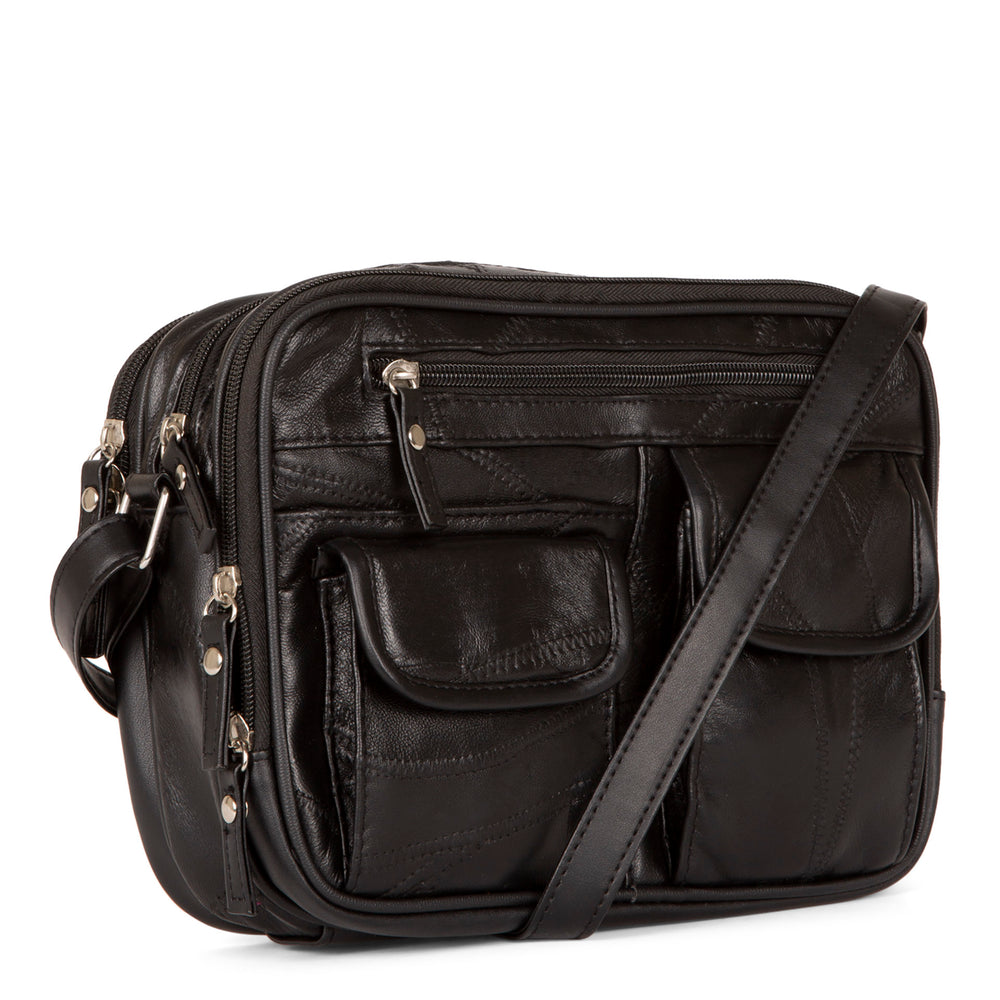 RFID Patch Leather Crossbody - Bentley