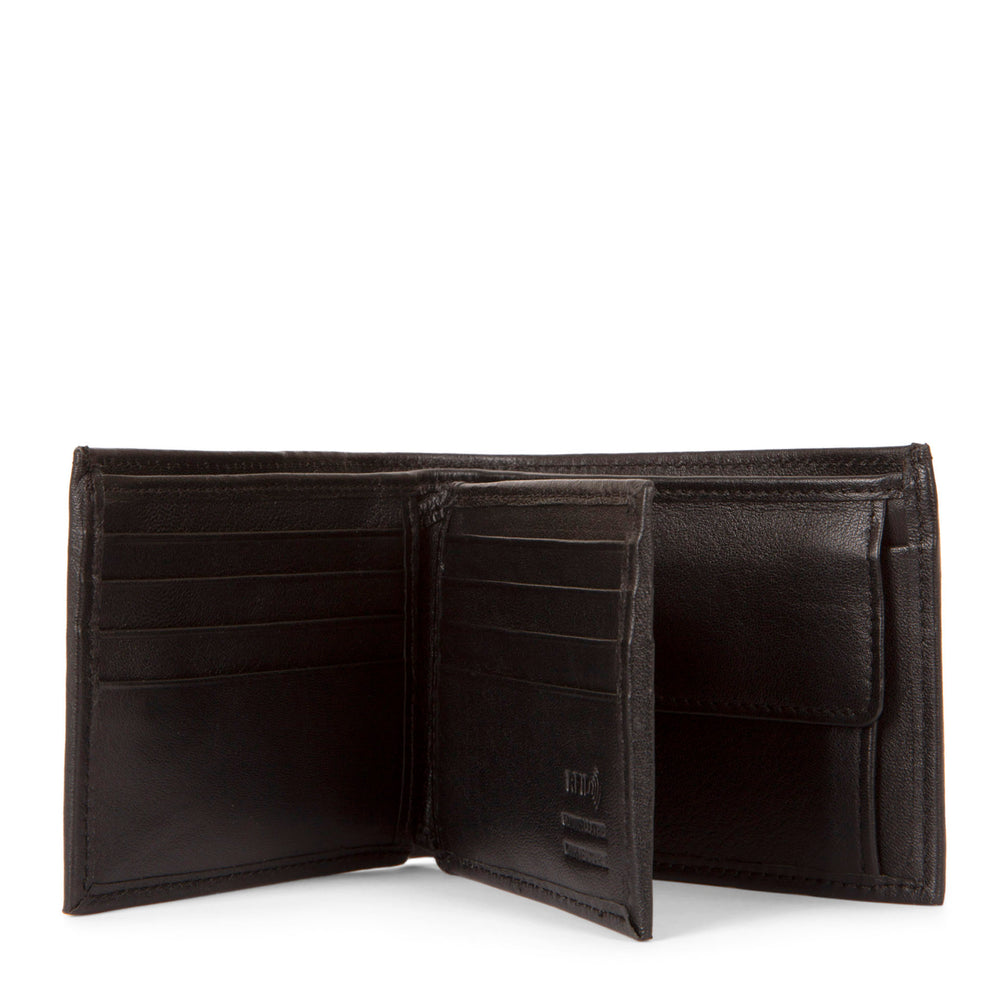 Leather RFID Bi-Fold Centre Wing with coin Pocket Wallet - Bentley